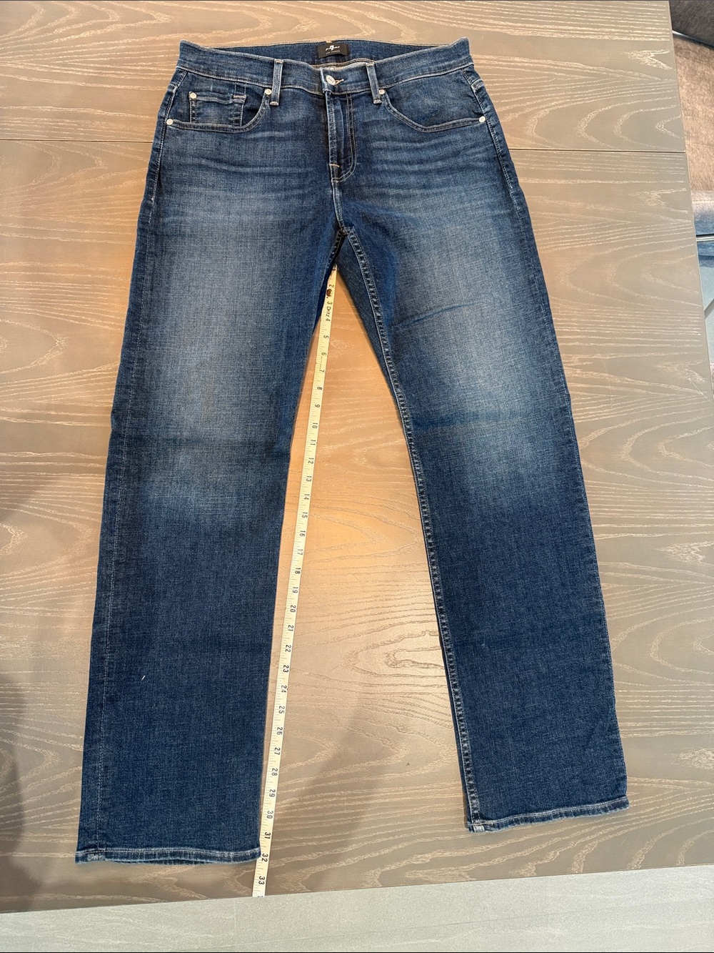 7 For All Mankind Indigo Straight-Leg Jeans